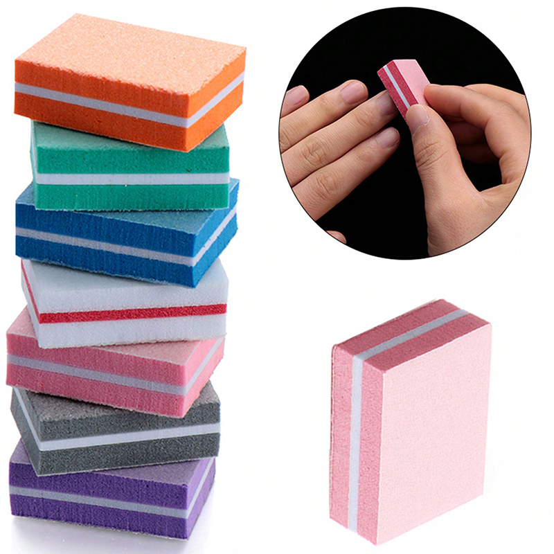 Nail File Titanium - 50Pcs Professional Mini Nails Art buffer