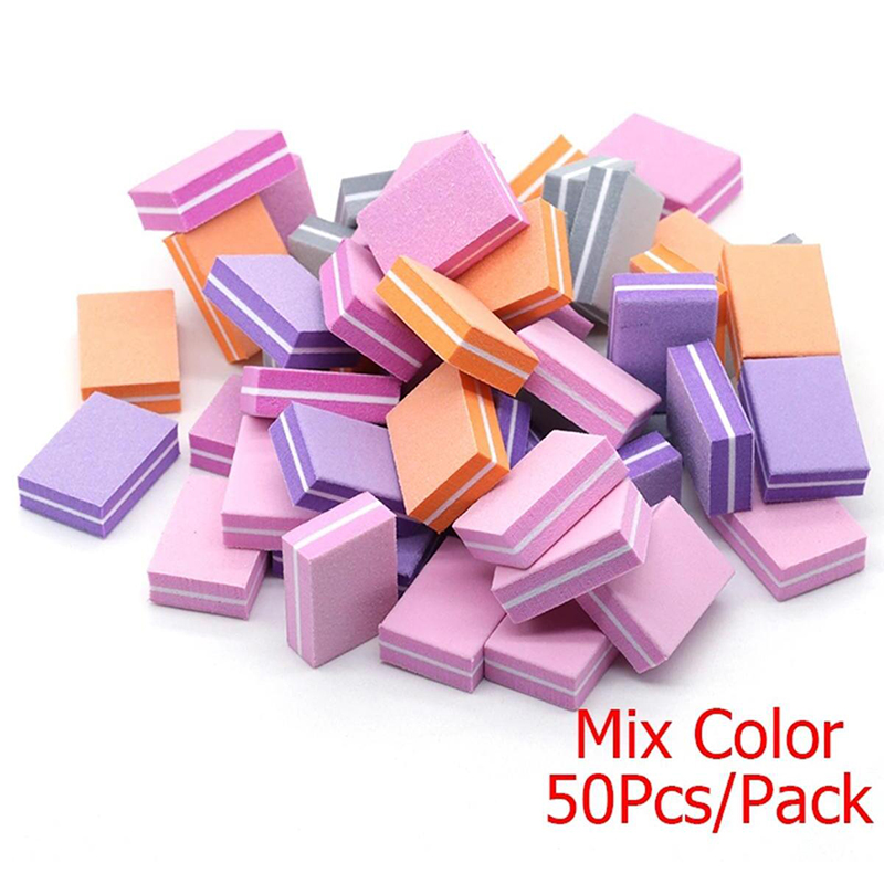 Nail File Titanium - 50Pcs Professional Mini Nails Art buffer