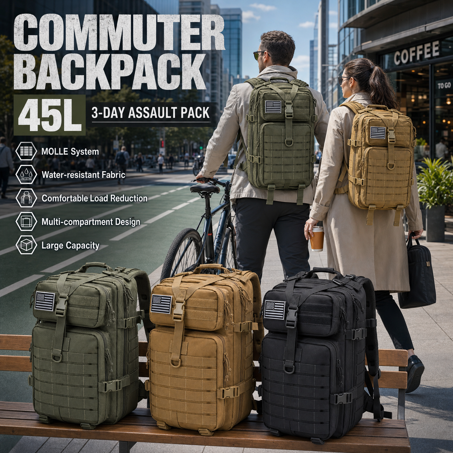 Men 45L Tactical Backpack Moll - đánh giá và giá Edc Everyday Carry Bag