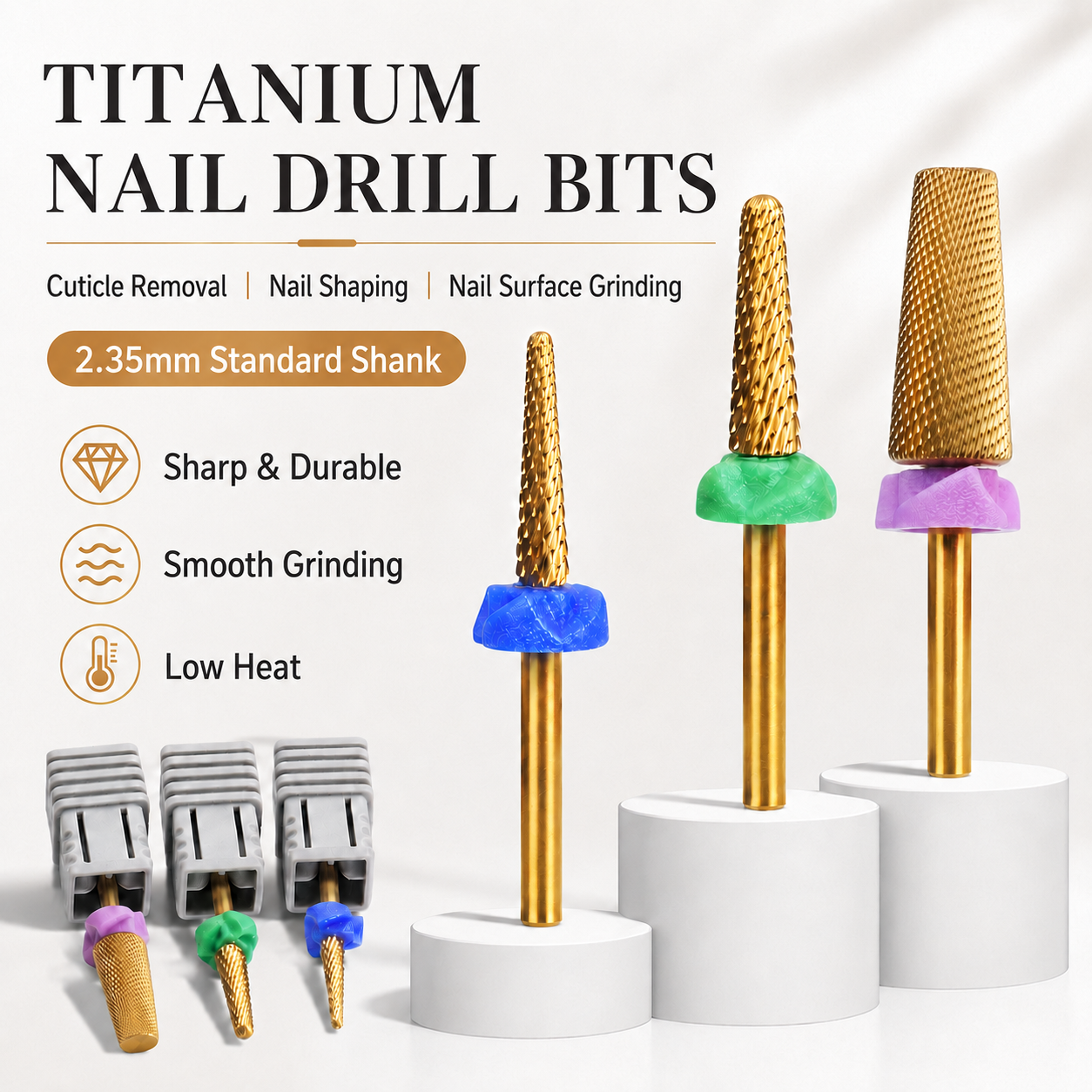 1Pcs Titanium Coated Tungsten  - đánh giá và giá Nail File Titanium